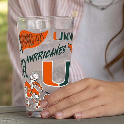 Image of Logo Brands NCAA 16 oz Pint Glass - Durable Glass With Bold Team Color- Chip-Resistant Rim Drinkware For Fans, Tailgates, Home Bars & Everyday Use