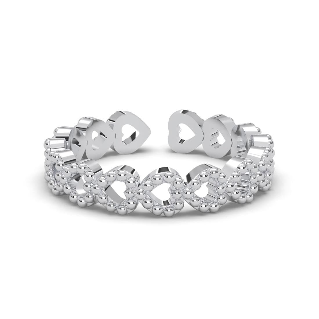 Clara Pure 925 Sterling Silver Line of Heart Finger Ring | Size Adjustable | Thumb Band | Gift for Women Girls Wife Girlfriend (B0CTFJS8D4) Amazon Price History, Amazon Price Tracker