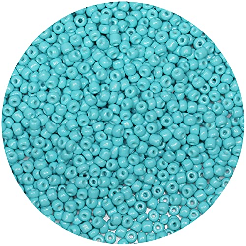 Bala&Fillic Perles de Rocaille 4mm Turquoise Vert Couleur 1200pcs/100Grammes, Perles de Verre 6/0 Pour Fabrication de Bracelets et de Colliers (Turquoise Vert) Cover