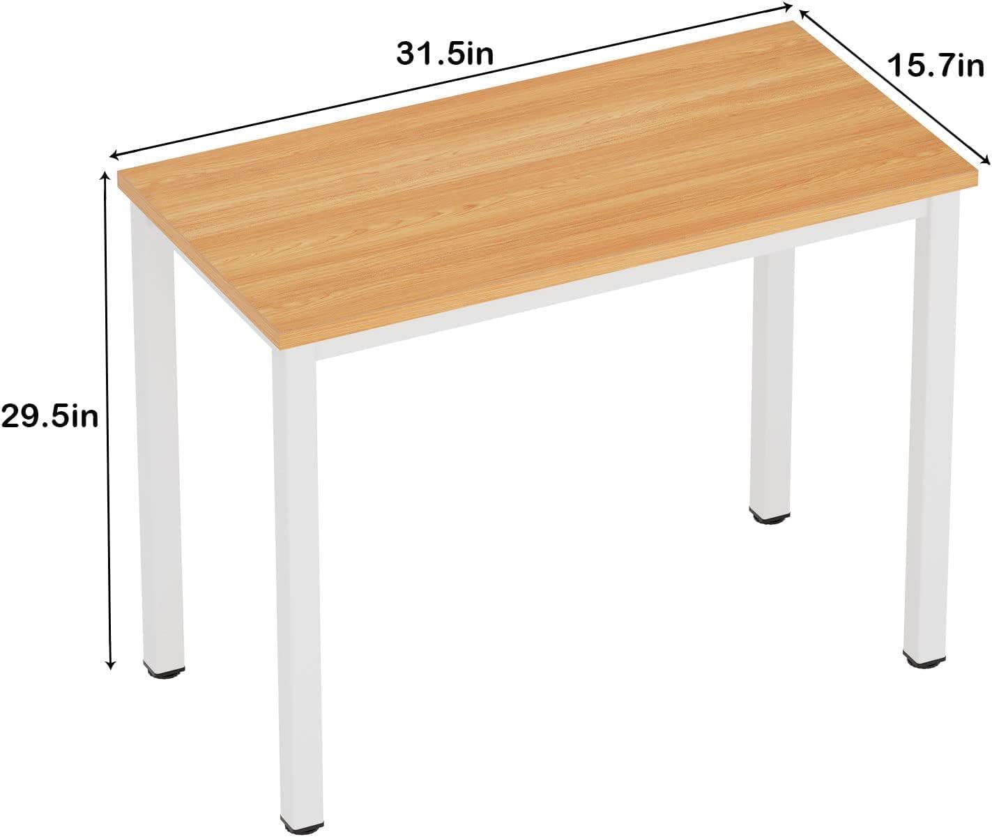 sogesfurniture Computer Office Desk Computer Table with BIFMA Certification Sturdy Office Desk Writing Desk,Teak&Black,BHUS-AC3BW-8040