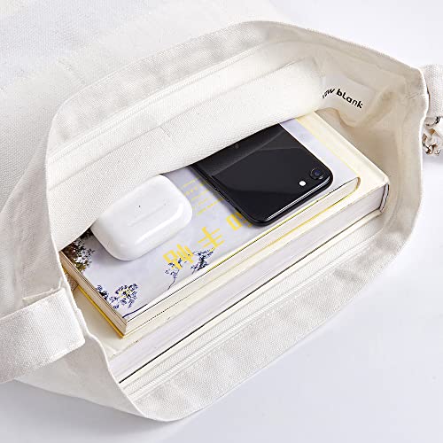 Bolso tote grande de lona para mujer sin diseño miniatura 5