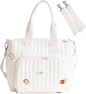 おむつポーチ マザーズバッグ ショルダー 大容量 おむつバッグ ベビーカー用ベルト付き 7個ポケット ショルダー 100%綿 3WAY 洗濯OK 入院 赤ちゃん マザーズ baby bag 出産祝い おむつケース オムツケース(パン)