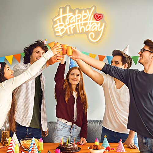 Image of Custom Happy Birthday Neon Sign,10 inch-55 inch LED Name Signs,Customizable Happy Birthday Light Up Sign for Backdrop,Personalized Neon Light Sign for Birthday Party Anniversary, Neon Lights Decoration Gifts