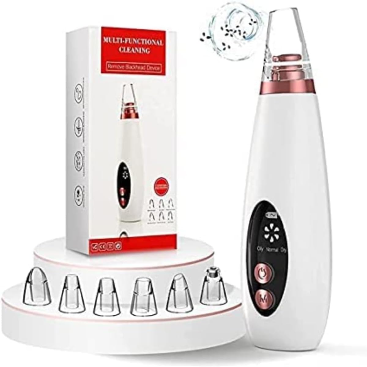 Professional Blackhead Remover Vacuum: USB Rechargeable Electric Pore Vacuum with Suction Power & Replaceable Probes - Facial Pore Cleaner for Men & Women facial steamer black head remover