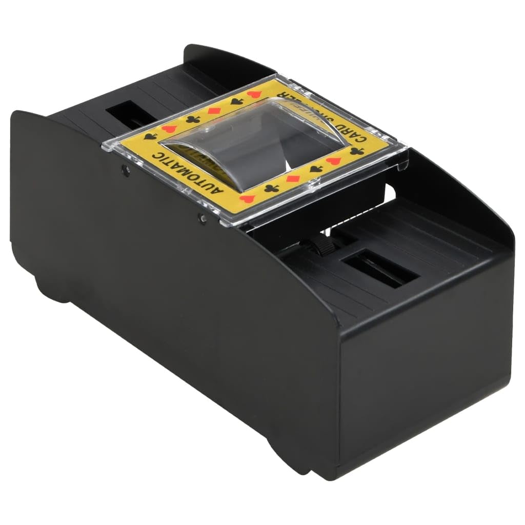 Miscelatore automatico di carte, in plastica, nero, 20,5 x 11 x 10 cm, per 2 mazzi, gioco di carte Poker, Texas, Holdem, casinò, gioco di società, feste, serata