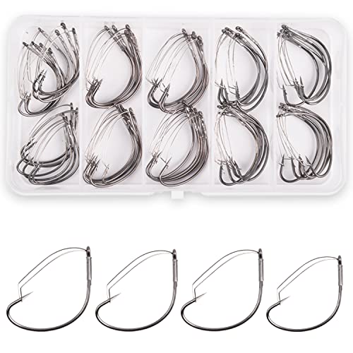 Kit hameçons wacky rig anti-herbe en carbone forgé pour la pêche du bar