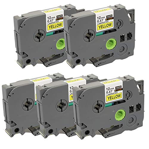 5 x Nastro laminato Compatibile per Brother