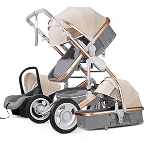 Kinderwagen 3 in 1 van de baby buggy for pasgeboren Kinderwagen wandelwagen Omkeerbaar All Terrain, 360 Rotation Functie…