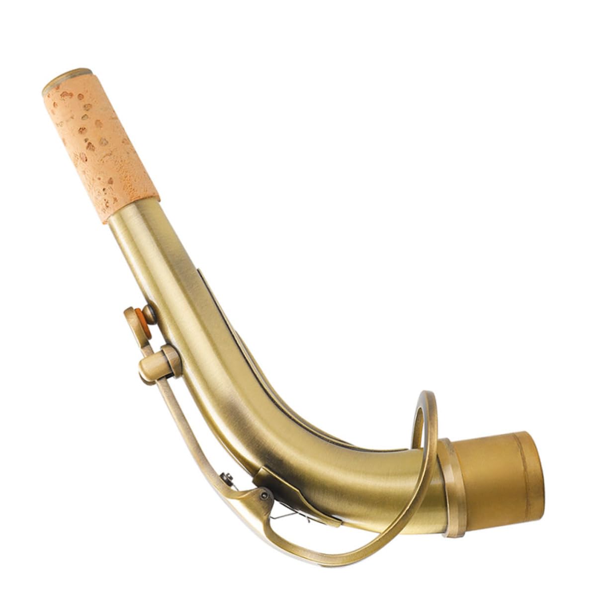 SHOWERORO Biegungshals und Klarer Klang aus Messing Saxophon mit 24,5mm Durchmesser Antikes Design in Gold für Altsaxophon und Saxophonzubehör