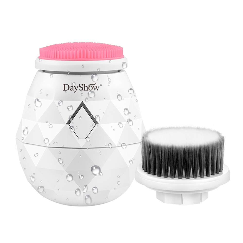 Ultrasonic Facial Cleansing Brush Electronic - Electric Face Scrubber Cleanser Rechargeable - Waterproof Sonic Face Scrub Brush for Deep Cleaning, Gentle Exfoliating Removing Blackhead, Massaging