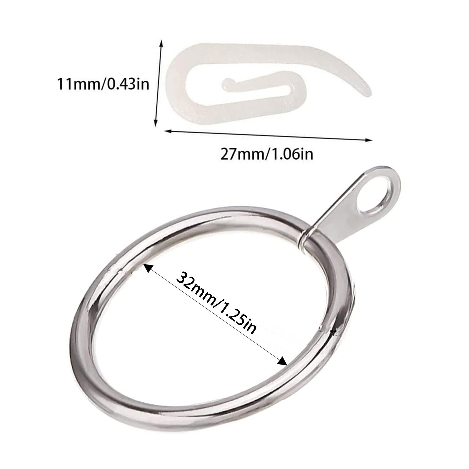 Anneaux Pour Tringle A Rideaux 40 Mm - Bastoni Per Tende - Online