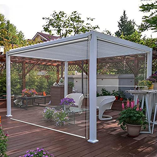Jcnfa-Seitenzug- & Springrollos Rollo Verdunklungsrollo Außen Terrasse Balkon,wasserdichte Durchsichtige Rollos, Außenrollo-Rollläden für Veranda-Pavillon, 45/65/85/105/1(Size:85×200cm(33.4"×78.7" Cover