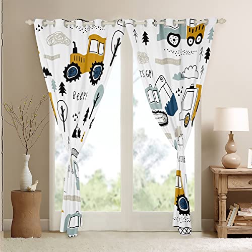 Loussiesd Cartoon Car Kids Curtains for Bedroom Living Room Construction Darkening Dreapes Equipment, Multicolored 521 - Image 4