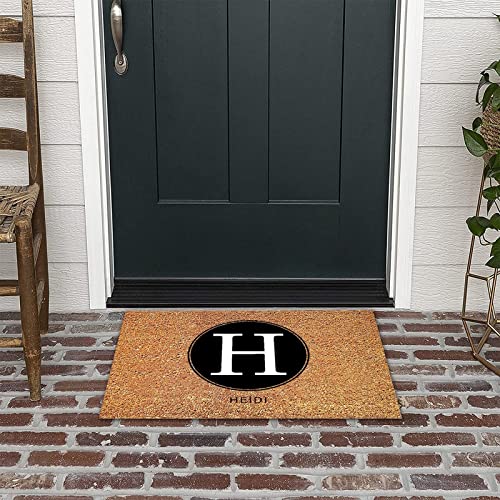 Tapis de porte fibre de coco lettre H pour zone à trafic intense anti-boue séchage rapide - 3
