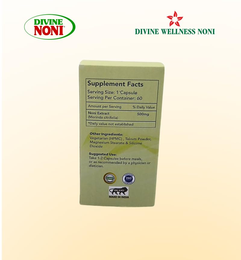 Divine Wellness Noni Capsules - 500 mg - Noni Extract Nutraceuticals - Image 5 thumbnail