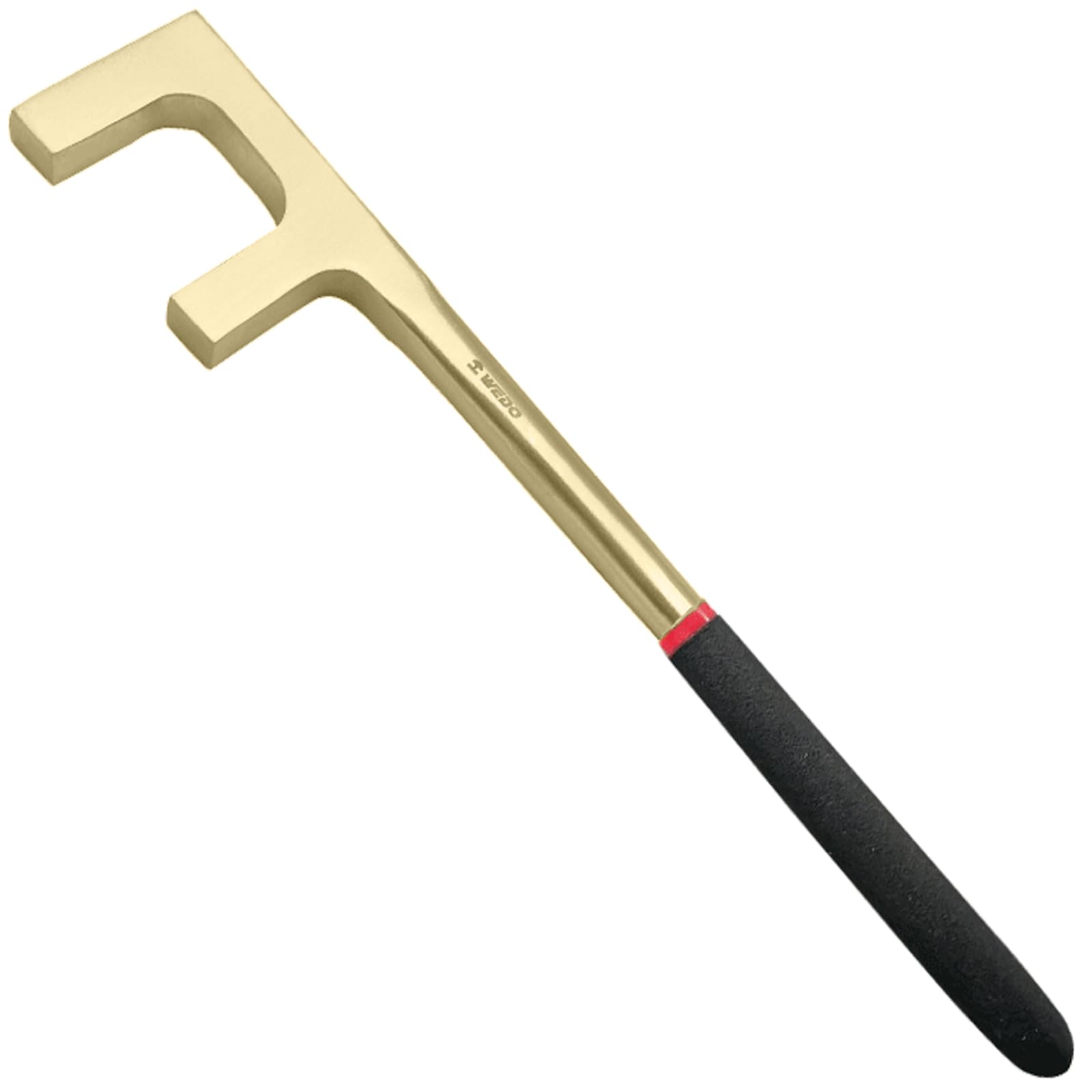 WEDO Llave de mango de válvula sin chispas tipo F con mango de plástico, llave de seguridad sin chispas, bronce de aluminio, estándar DIN, certificado BAM y FM, 1.18 pulgadas, 30 mm de ancho