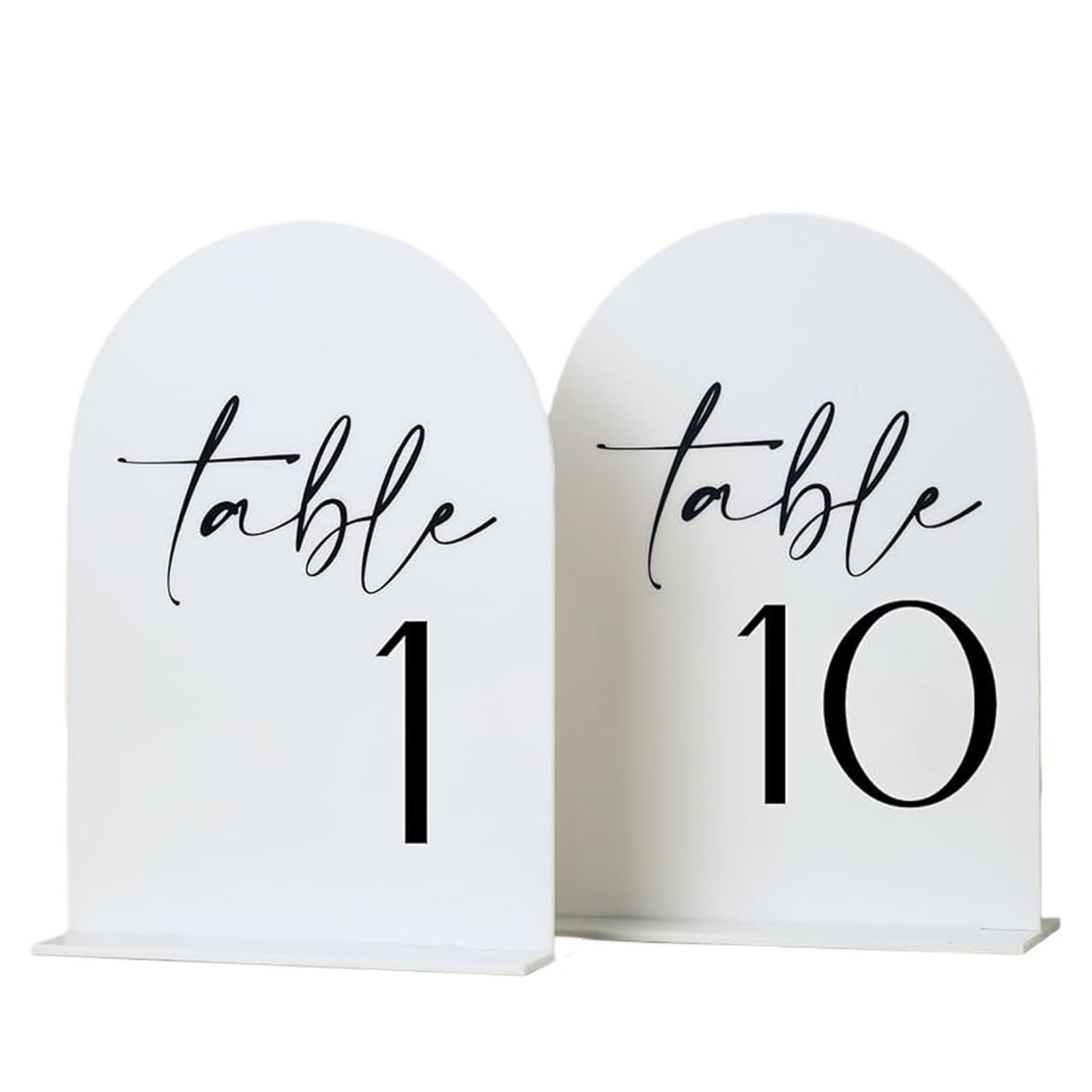WSQHAO 10pcs Arch Wedding Table Number Card With Stand Mirrored Holder For Reception,Party,Anniversaries,Event for Restaurant(Color 4)
