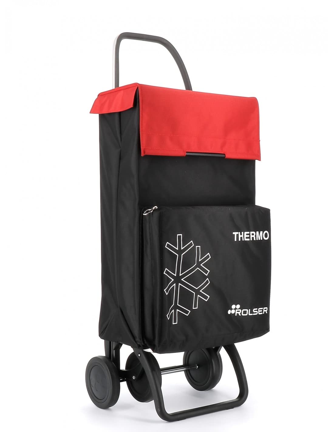 Rolser Thermo Fresh MF Einkaufstrolley Mit 2/4 Rädern – Aluminium-Gestell, Kühlfach, Faltbar | Schwarz/Lima