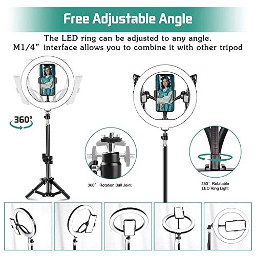 HCFSUK 10-Zoll-LED-Ringlicht mit Stativ, Fotografie-Selfie-Fülllicht, dimmbare USB-Aufladung, geeignet für Fotostudio… – Bild 7