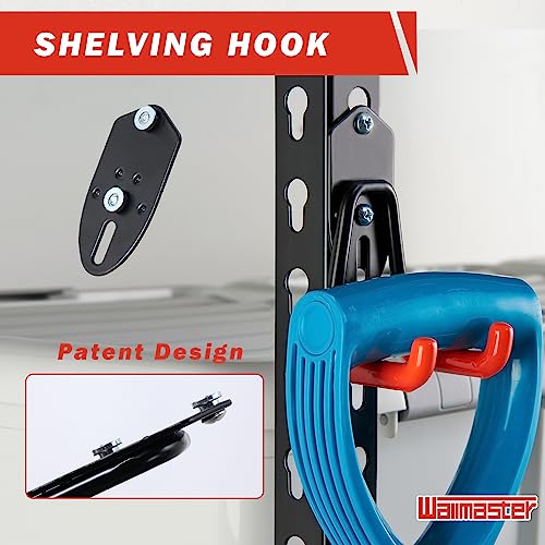Image of Wallmaster Garage Hooks Organizer Kit,12 Pack Adjustable Heavy Duty Shelving Hook,Wall Mount Utility Steel Garage Organization, for Organizing Garden Tools