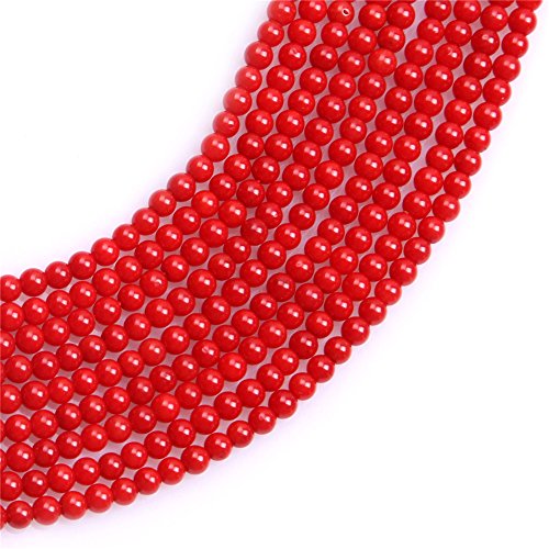 Red Coral Beads for Jewelry Making Gemstone Semi Precious 3mm Round 15" Dyed Color JOE FOREMAN