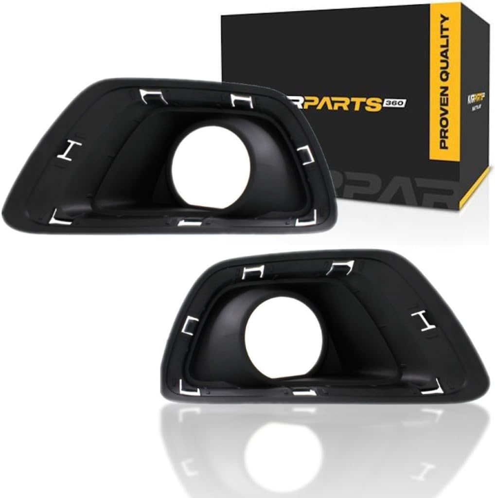 KarParts360 For Chevy Colorado 2015-2020 Fog Light Trim Driver and Passenger Side | Pair | Front | Textured Black | Replacement For GM1038176, GM1039176 | 22891700, 22891701