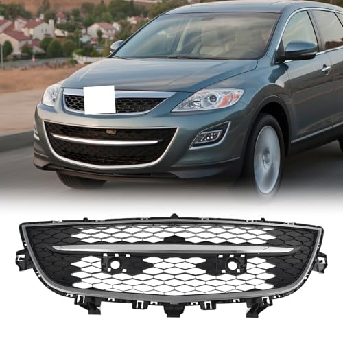 KARPAL Front Lower Grill Fit for 2010 2011 2012 Mazda CX9 CX-9 Replace TE69501T0A, MA1036119 OE Style, Front Bumper Lower Grille w/Chrome Molding Grill