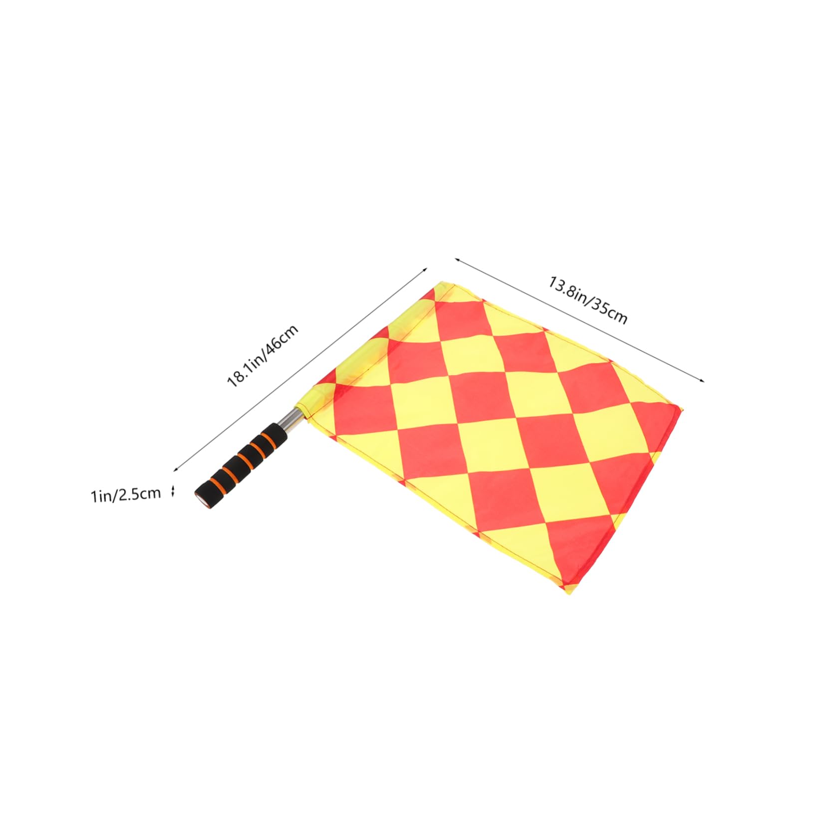 Mikikit 2pcs Yellow Referee Foam Flag for Racing Conducting Flag Metal Pole Handheld for Field Sports