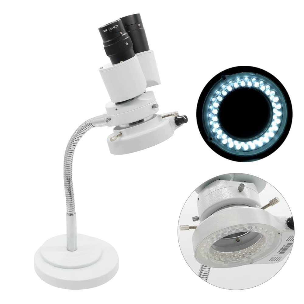 Microscopio Equipo de Laboratorio de microscopio Binocular estéreo 8X for reparación de PCB de Soldadura de inspección Industrial con luz LED Ajustable(No LED Light)