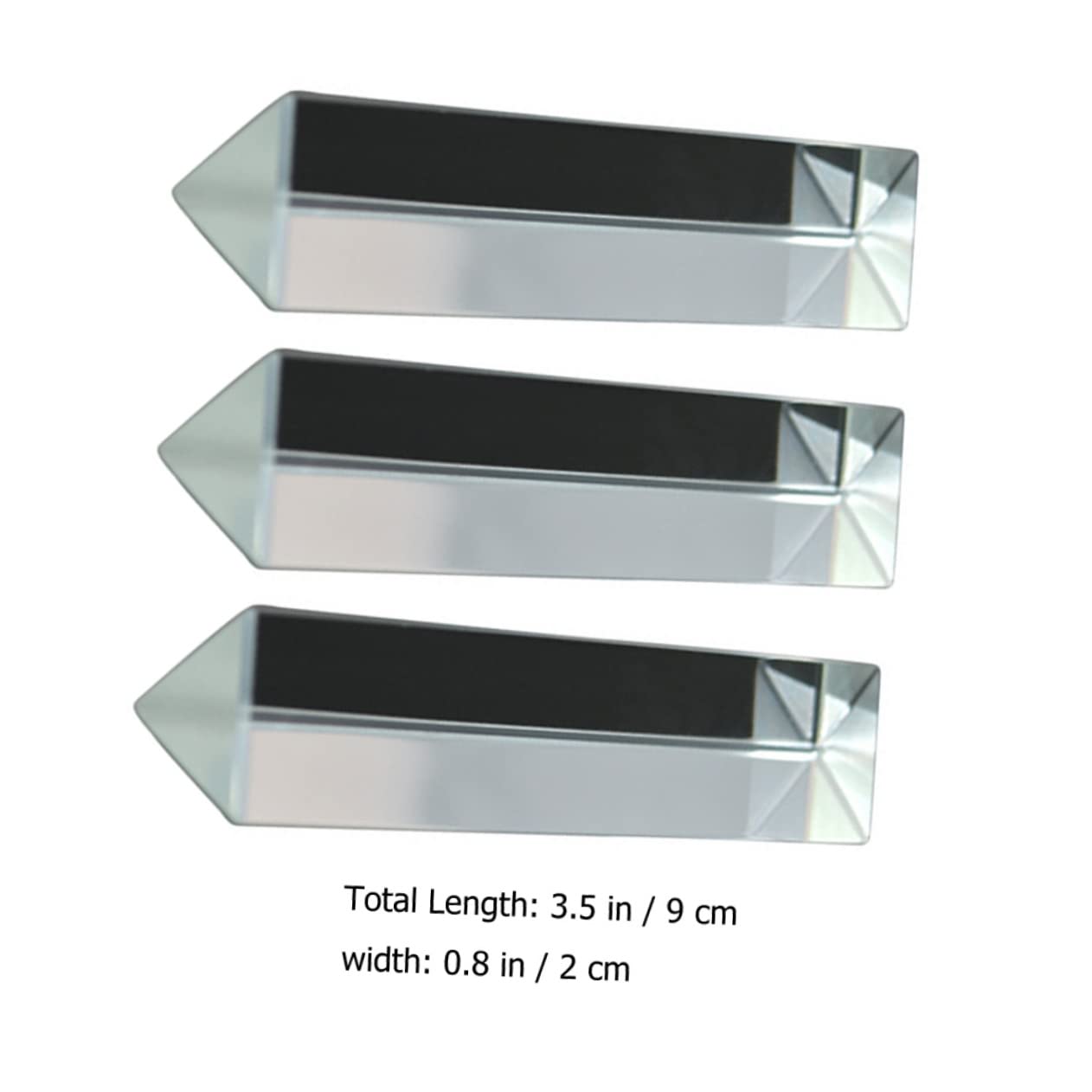 Veemoon Optical Prisms Set 3pcs Triangle Prisms for Photography Physics Experiments Window Decorations