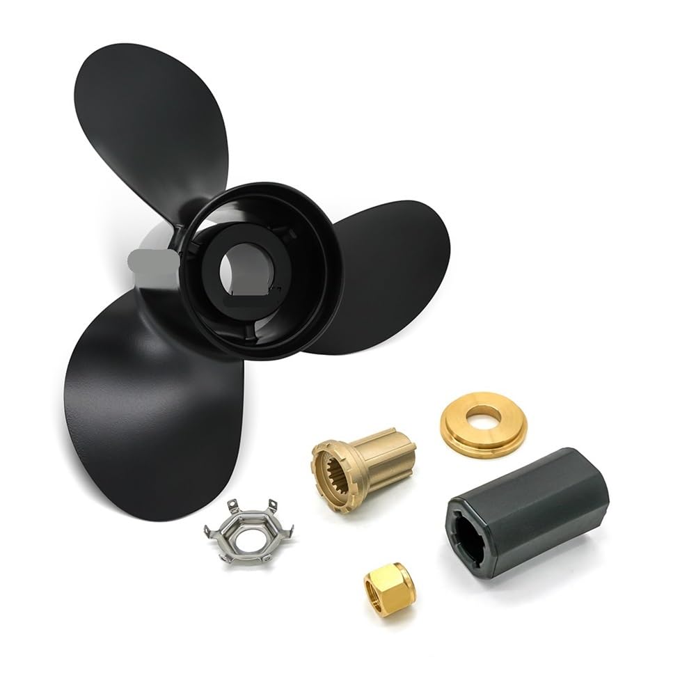 13 1/4 x17 | 48-77344A45 Elica fuoribordo in Alluminio di aggiornamento (Kit mozzo Inclusi) Adatta a Motori da 60 75 90 100 115 CV, 15 scanalature
