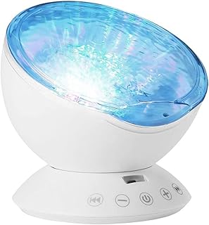 VOSAREA Projetor Para Teto Crianças Projetor De Teto Estrela Projetor Oceano Lâmpada Projetor Presente De Feriado Onda Do Oceano Projetor De Luz Noturna Projetor LED Branco Onda Do Oceano