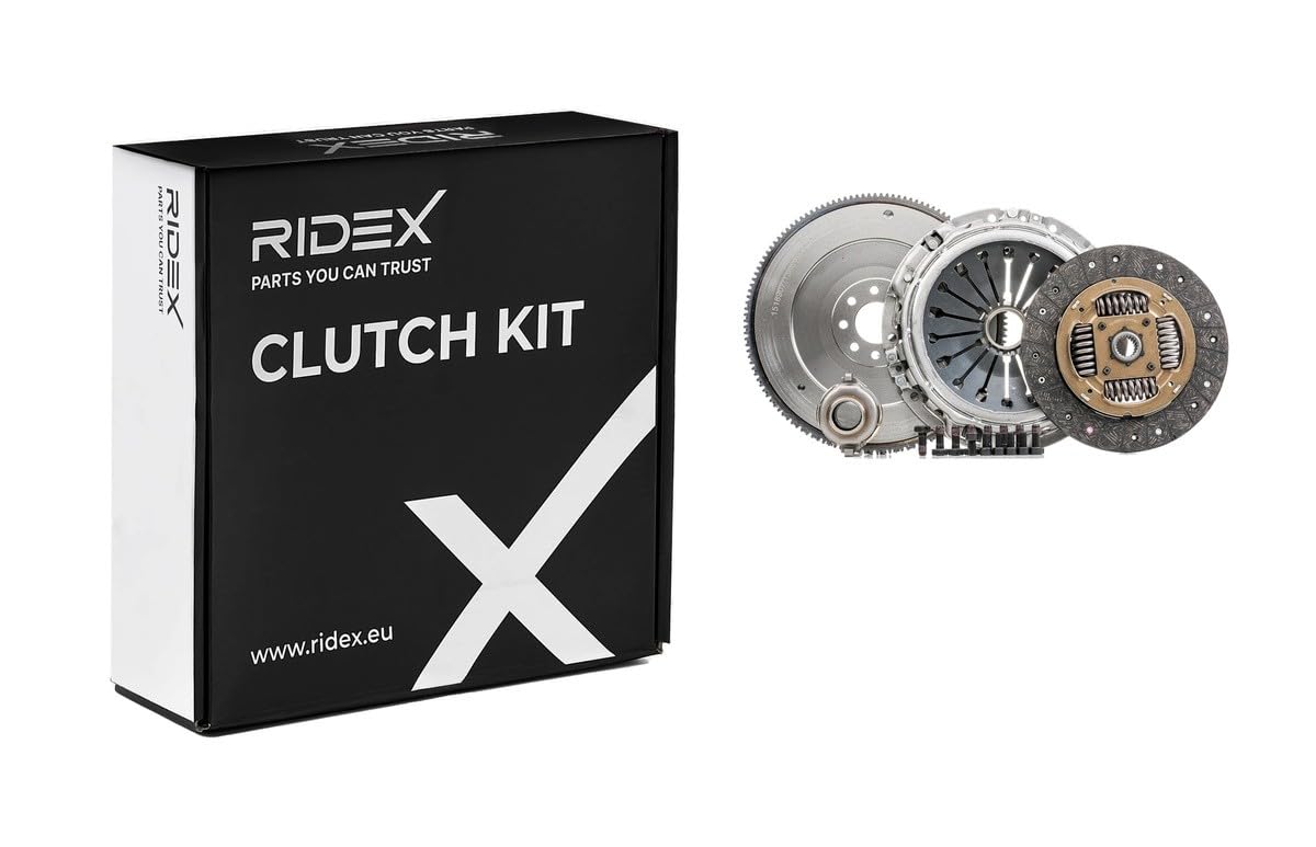 RIDEX 479C0160 Kit de embrague con placa de apriete de embrague con volante motor con plato de embrague con cojinete de desembrague con juego de tornillos Compatible con PEUGEOT 406 8B