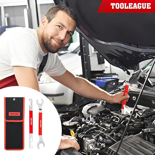 Image of TOOLEAGUE Fan Clutch Wrench Set, 2Pcs, 32mm & 36mm | Fan Clutch Removal Tool Kit,Compatible with BMW,Ford,GM,Chevrolet Water Pump Pulley Holder and Nut Water Hub Removal