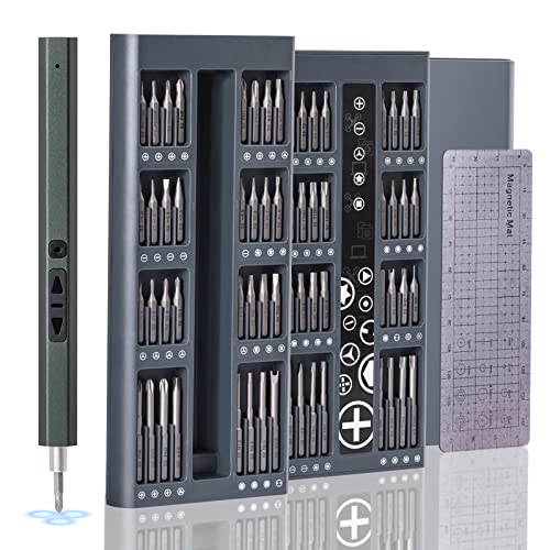 Electric Screwdriver Cordless, 66 In 1 Mini Screwdriver Set, 2 Gears Torque, Powerful Motor, S2 Steel Magnetic Bits, Type-C Fast Charge, Precision Screwdriver For Phone,Laptop,Camera,Watch,Drone,Toys #TOP2