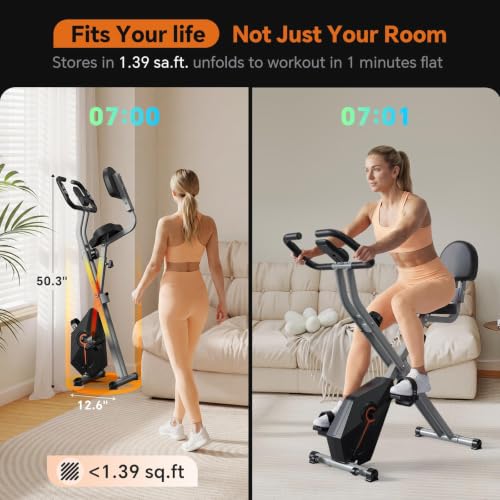 Compact Foldable Exercise Bike Grey