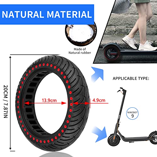 Kaoukuo Scooter Solid Tires, 2-Pack Electric Scooter Replacement Wheels Honeycomb Tire For Xiaomi Mijia/M365/Gxl/Pro2/V2/Gotrax Scooter Tires,8 1/2'' Front Or Rear Replacement Anti-Slip Tires (Red-1) #TOP2