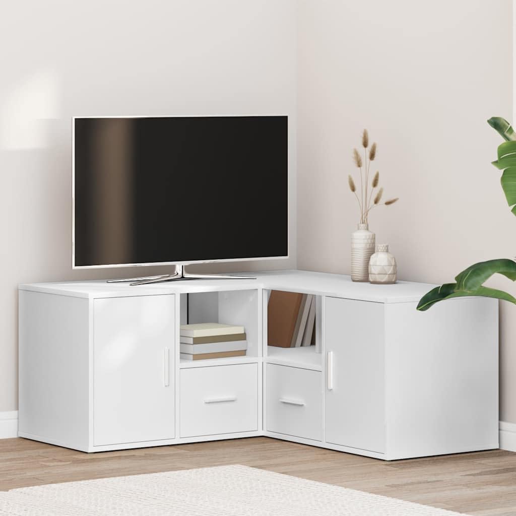 vidaXL Mobile Angolare Bianco 160x40x45 cm in Truciolato, mobiletto ad Angolo, Mobile, scaffale ad Angolo, ripiano ad Angolo, vetrina