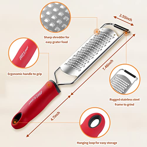 image for ALLTOP Lemon Zester Grater,Stainless Steel Wide Blade with Handle&Prot
