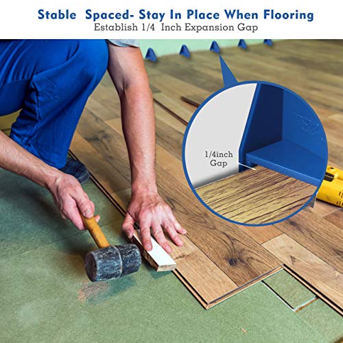 Flooring Spacers,Laminate Wood Flooring Tools,Compatible W/Vinyl Plank, Hardwood & Floating Floor Installation Etc,Hardwood Flooring W/1/4 Gap,Special Triangle Stay In Place (12) #TOP4