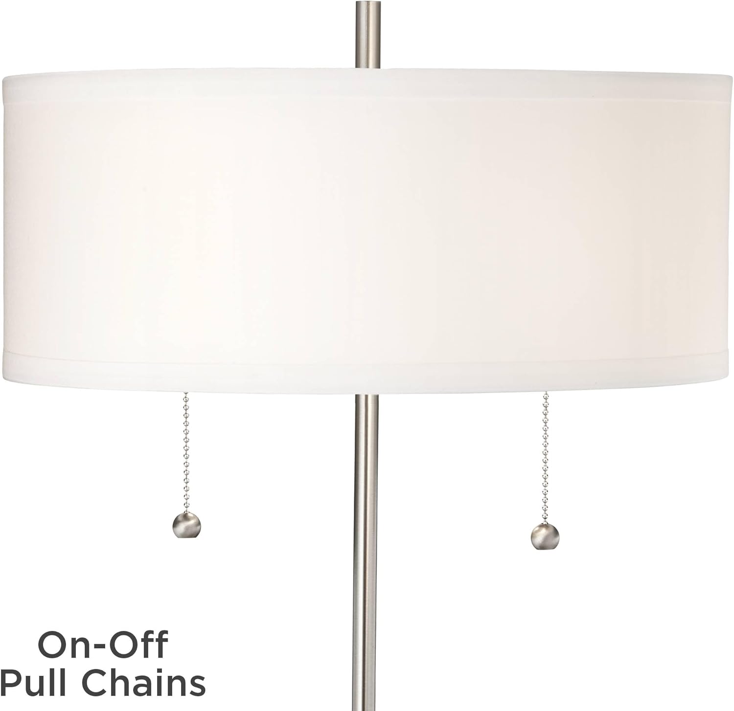360 Lighting Nikola 23.75" High Modern Accent Table Lamp with USB Charging Ports A+C and AC Power Outlet Hotel Style Silver White Drum Shade Living Room Desk Bedroom House Bedside Nightstand Home