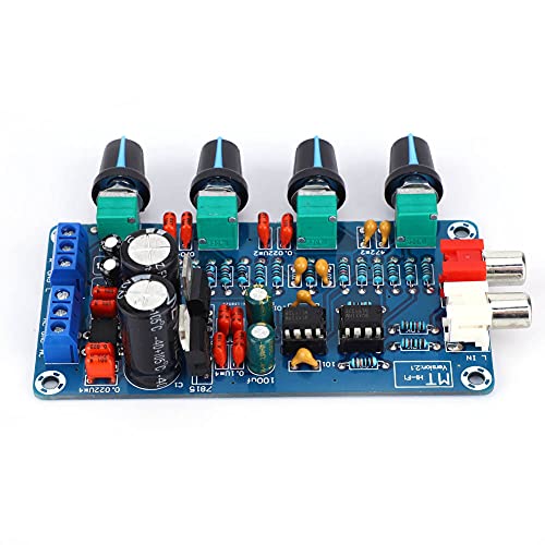 NE5532 HiFi Stereo Preamplifier Board with Treble, Mediant, Bass, Volume Control Amplifier, AC 12V, 18V, Convenient to Upgrade for Flexible use, Small Noise, Beautiful