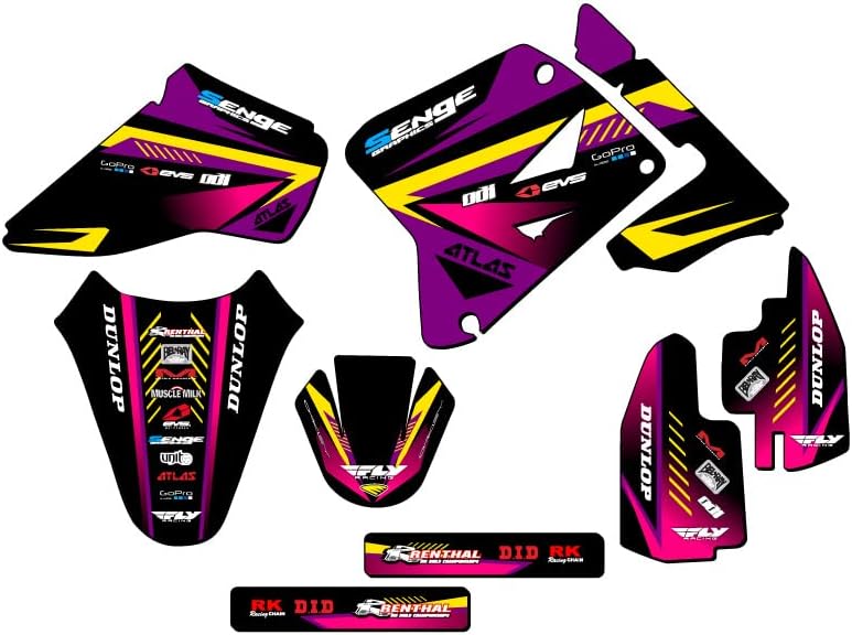 2001-2004 RM 85 Surge Black Senge Graphics Complete Kit with Rider I.D. Compatible with Suzuki