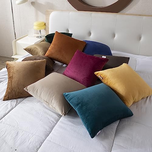 Image of HOKIPO Velvet Cushion Cover 24x24 in / 60x60 cm, Cream, Pack of 2 (IN-579-CRM-24IN*2)