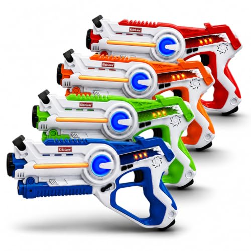 Kidzlane Laser Tag Guns Set of 4 for Kids and Adults - Infrared Laser Tag Set with 130 ft Range - 4...
