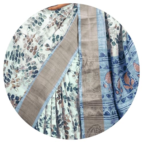 Image of MIRCHI FASHION Women Saree Cotton Silk Batik Block Printed | Breathable Office Wear and Regular Use Sari with Blouse Piece