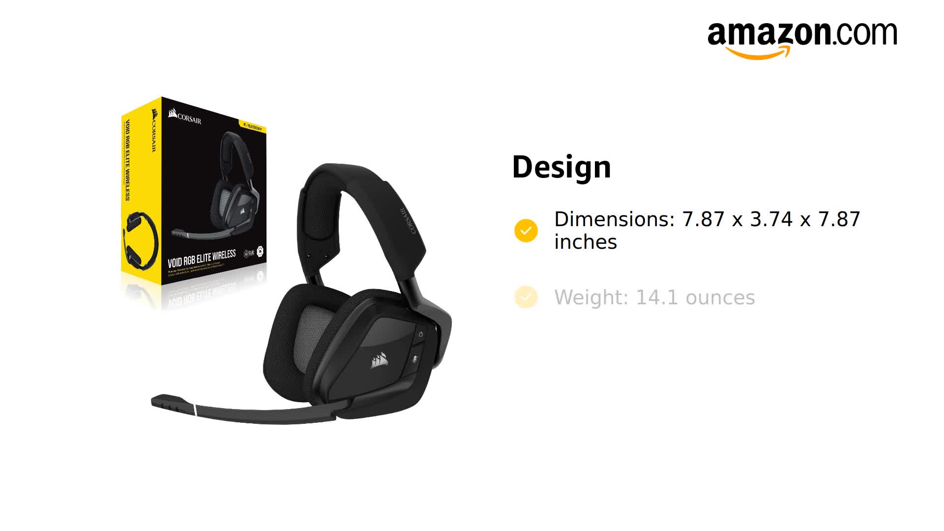 Amazon.com: Corsair VOID RGB Elite Wireless Premium Gaming Headset