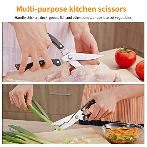 Tesoura de cozinha Extaum, tesoura de cozinha de aço inoxidável para aves para frango, pato, peixe,