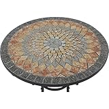Siena Garden Tisch Prato, Ø70x71cm, Gestell: Stahl, pulverbeschichtet in schwarz matt, Fläche: Mosaik,Tischplatte: Keramik - 7