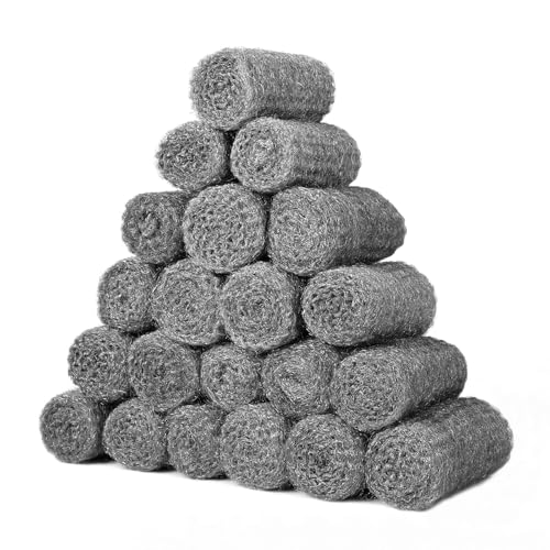 Shineboc Lana de Acero Contra Ratones, 20 Rollos 000 Lana de Acero Eficaz para Agujeros, Grietas en Paredes, Detención de Roedores - Repelente de Ratones para Casa, Garaje y Jardín